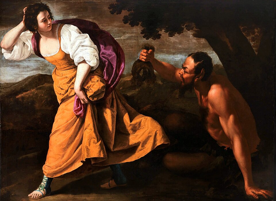 Artemisia Gentileschi Corisca and the Satyr - Hand Painted Oil Painting
