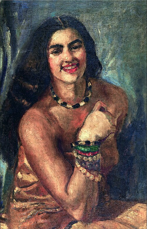 Amrita Sher-Gil Self-Portrait 7 - Hand Painted Oil Painting