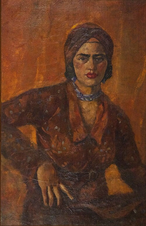 Amrita Sher-Gil Self-Portrait 8 - Hand Painted Oil Painting