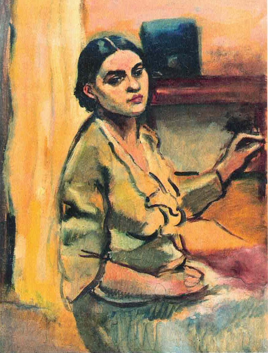 Amrita Sher-Gil Self-Portrait 4 - Hand Painted Oil Painting