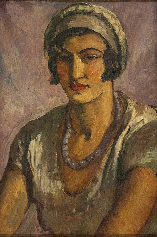 Amrita Sher-Gil Girl in Mauve - Hand Painted Oil Painting