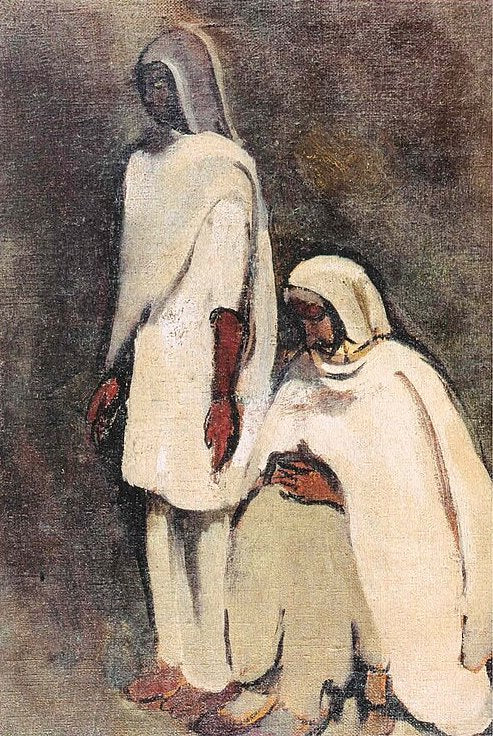 Amrita Sher-Gil Two Women in White - Hand Painted Oil Painting
