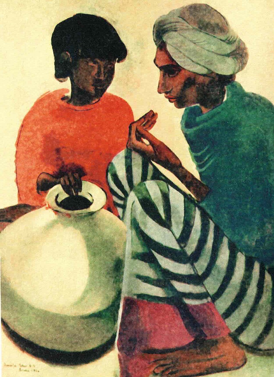 Amrita Sher-Gil Composition - Hand Painted Oil Painting