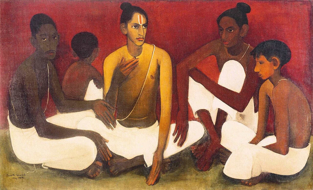 Amrita Sher-Gil Brahmacharis - Hand Painted Oil Painting