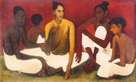 Amrita Sher-Gil Brahmacharis - Hand Painted Oil Painting