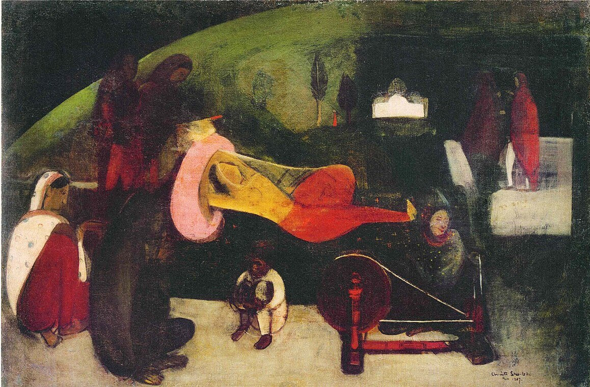 Amrita Sher-Gil Siesta - Hand Painted Oil Painting