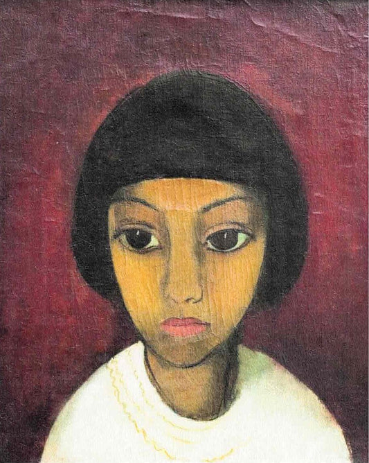 Amrita Sher-Gil Head of Girl - Hand Painted Oil Painting