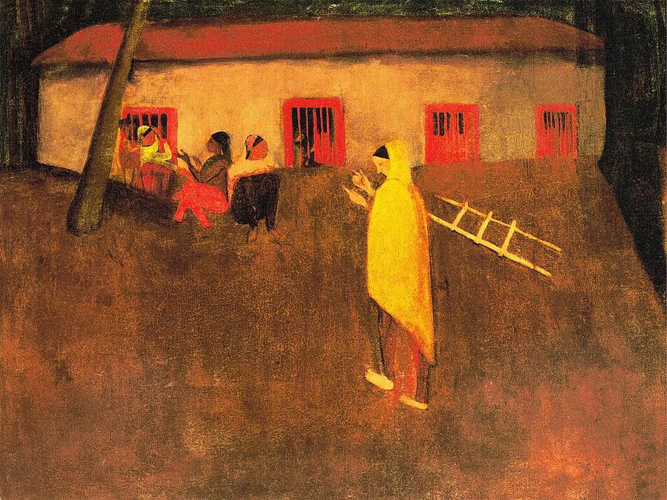 Amrita Sher-Gil Village Scene - Hand Painted Oil Painting