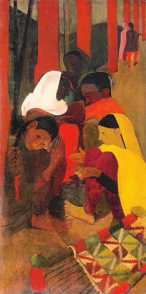 Amrita Sher-Gil Red Verandah - Hand Painted Oil Painting