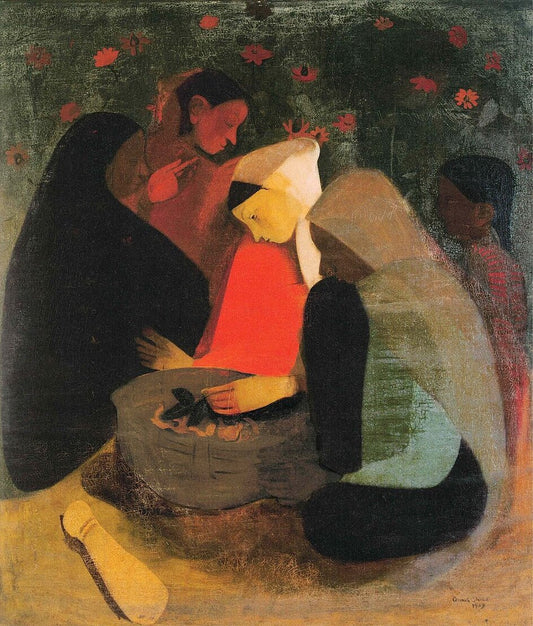Amrita Sher-Gil Resting - Hand Painted Oil Painting