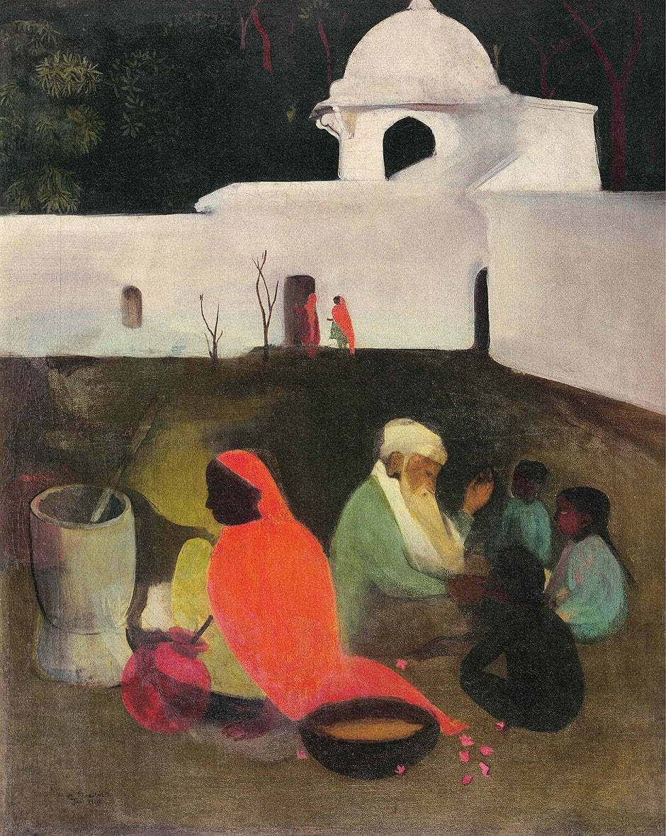 Amrita Sher-Gil Ancient Story Teller - Hand Painted Oil Painting