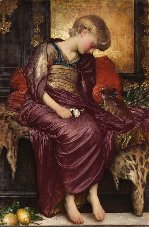 Frederic Leighton Kittens - Hand Painted Oil Painting