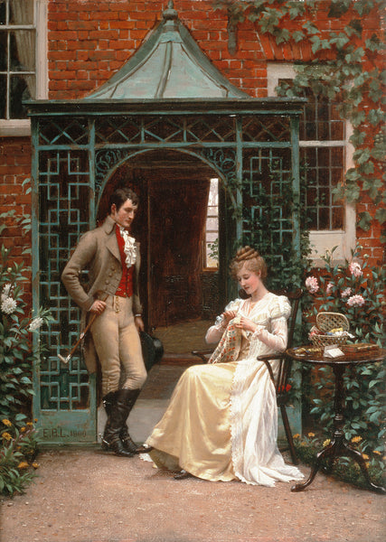 Edmund Blair Leighton On the Threshold - Hand Painted Oil Painting