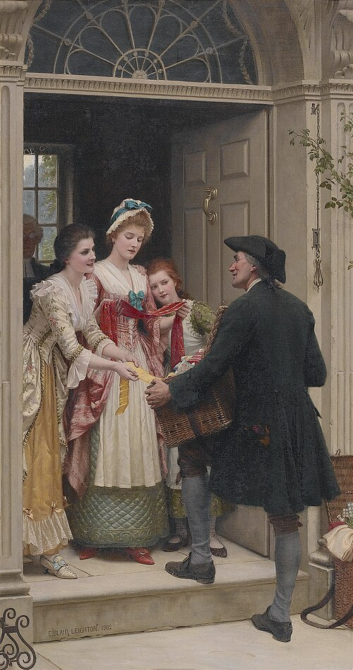 Edmund Blair Leighton Ribbons and Laces for Very Pretty Faces - Hand Painted Oil Painting