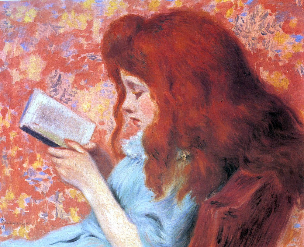  Federico Zandomeneghi A Young Girl Reading - Hand Painted Oil Painting
