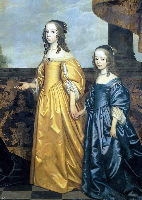  Gerrit Van Honthorst Frederick Henry, Prince of Orange, with His Wife and Daughters [detail #1] - Hand Painted Oil Painting