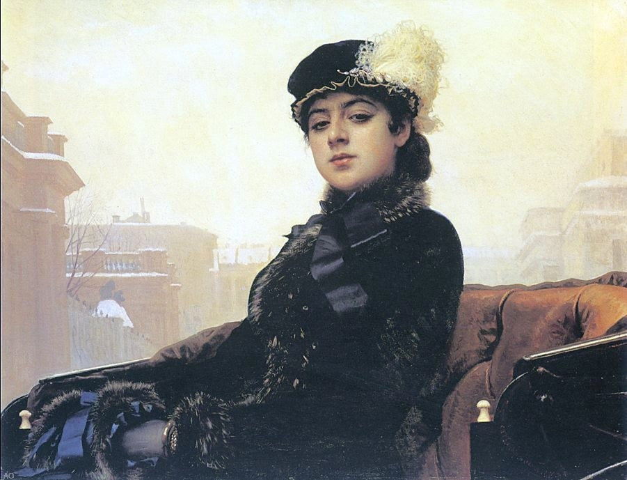  Ivan Nikolaevich Kramskoy Portrait of a Woman - Hand Painted Oil Painting