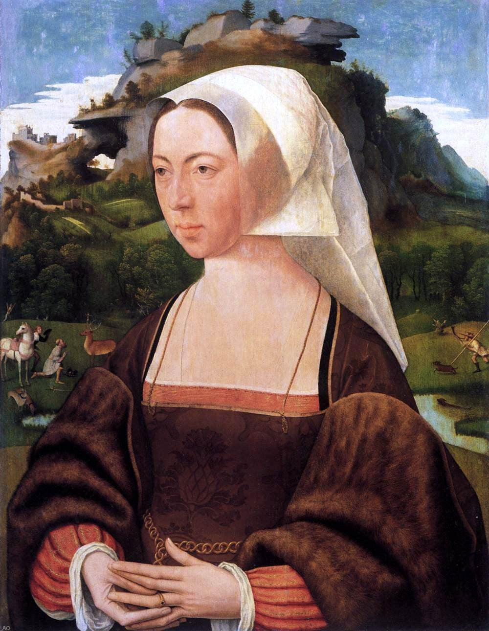  Jan Mostaert Portrait of a Woman - Hand Painted Oil Painting