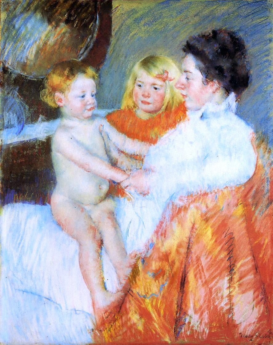  Mary Cassatt Mother, Sara and the Baby - Hand Painted Oil Painting