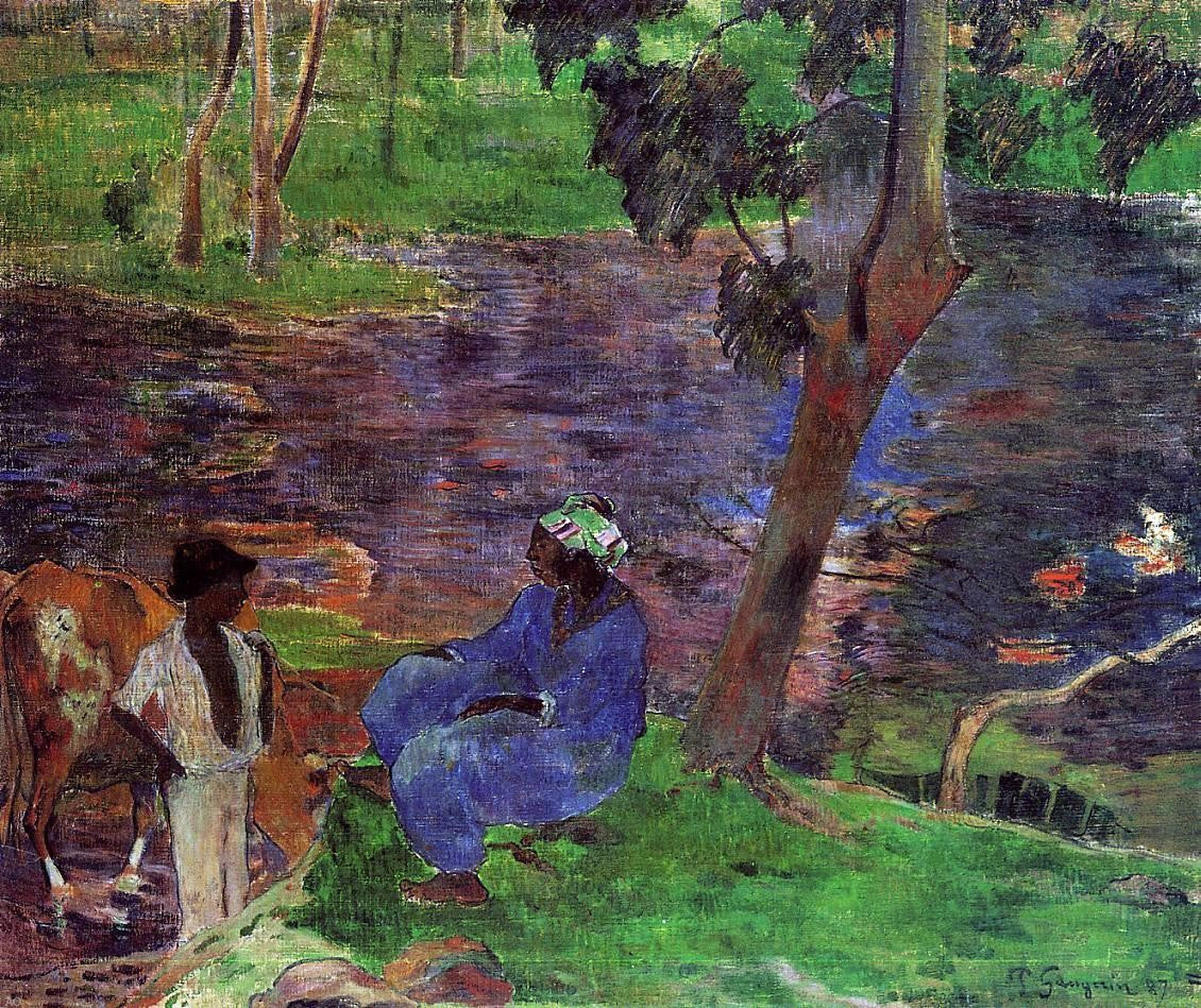  Paul Gauguin Riverside - Hand Painted Oil Painting