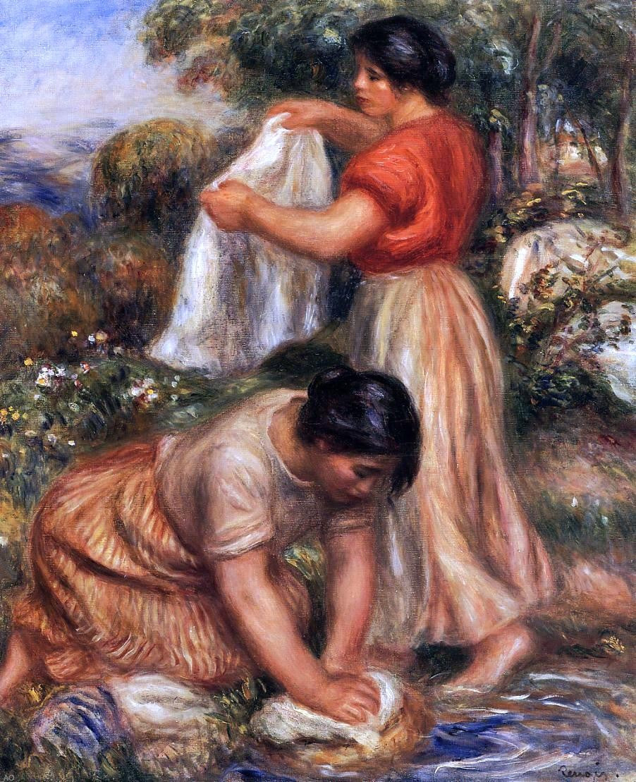  Pierre Auguste Renoir Laundresses - Hand Painted Oil Painting