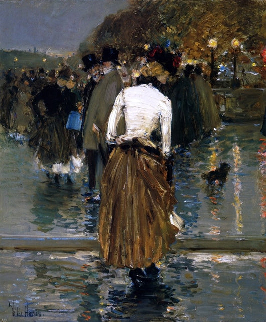  Frederick Childe Hassam Promenade at Sunset, Paris - Hand Painted Oil Painting