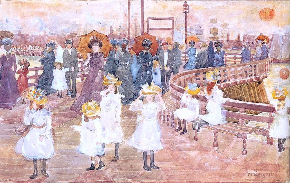  Maurice Prendergast South Boston Pier - Hand Painted Oil Painting