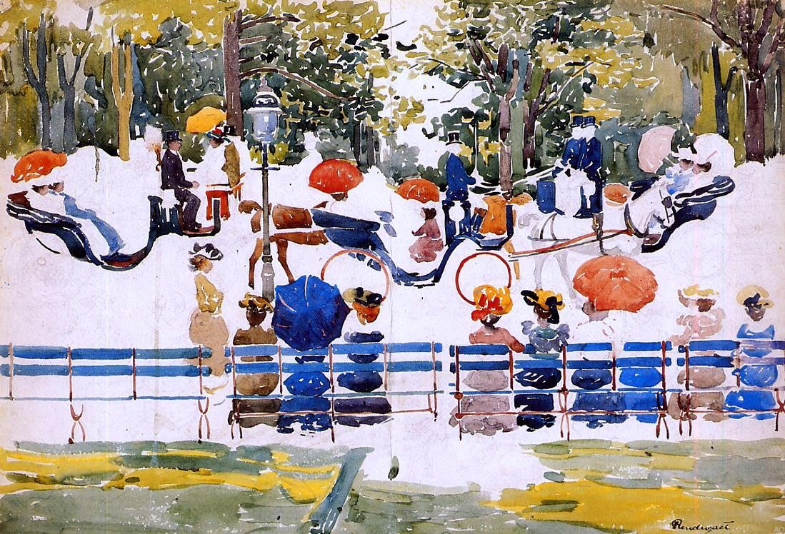  Maurice Prendergast Central Park (also known as Central Park, New York City) - Hand Painted Oil Painting