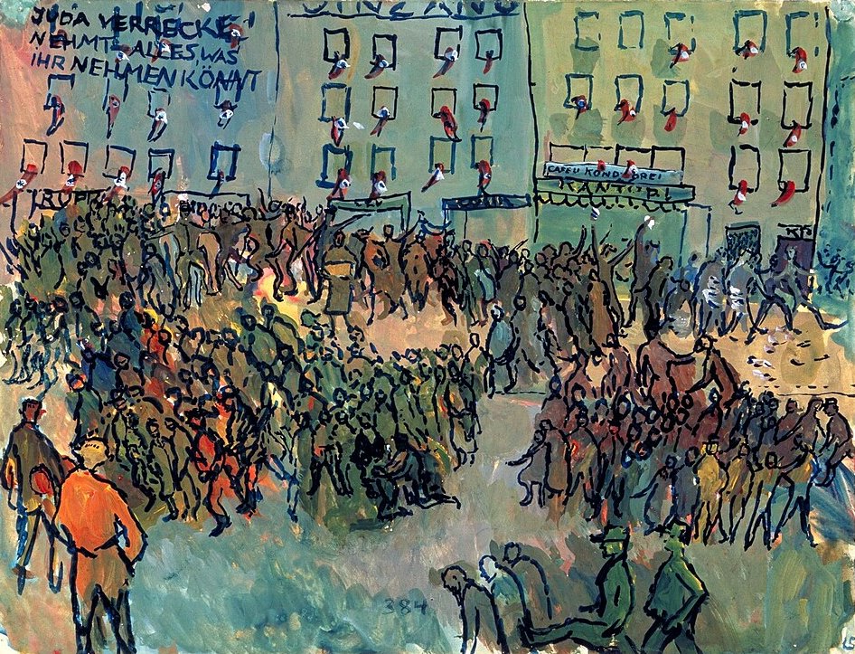 Charlotte Salomon Kristallnacht - Hand Painted Oil Painting