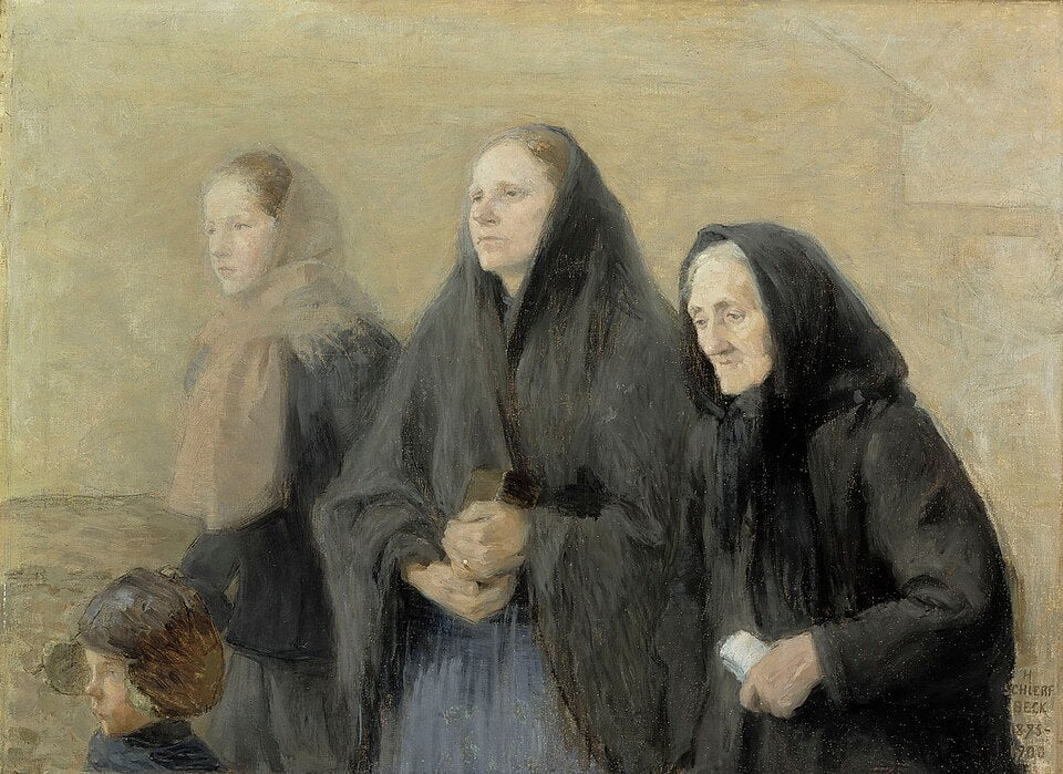 Helene Schjerfbeck Churchgoers, Easter Morning - Hand Painted Oil Painting