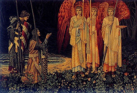 William Morris The Vision of the Holy Grail - Left Side - Hand Painted Oil Painting