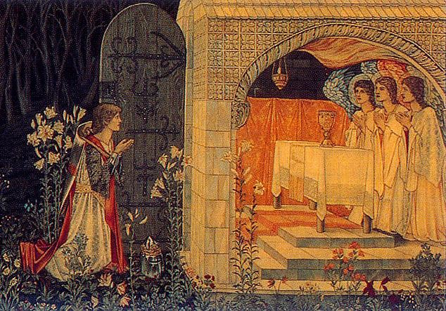 William Morris The Vision of the Holy Grail - Right Side - Hand Painted Oil Painting