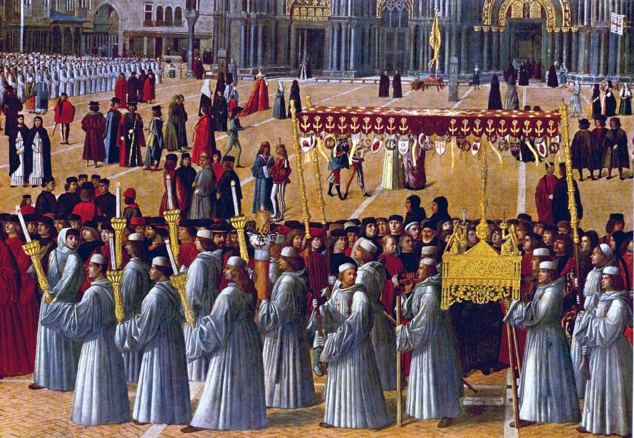  Gentile Bellini Procession in Piazza S. Marco (detail) - Hand Painted Oil Painting