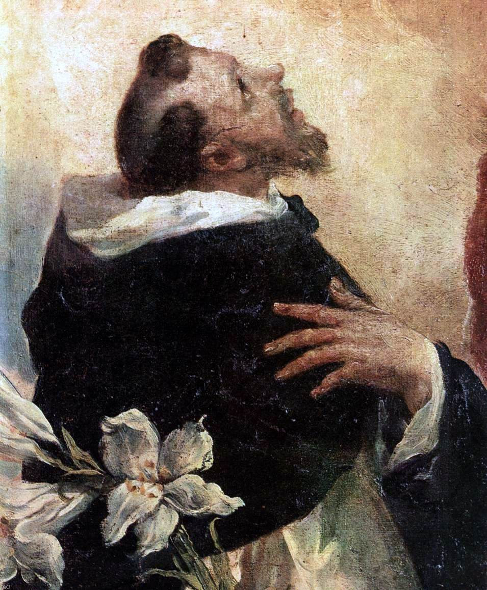  Giovanni Antonio Guardi Virgin and Child with Sts Dominic and Rosa of Lima (detail) - Hand Painted Oil Painting