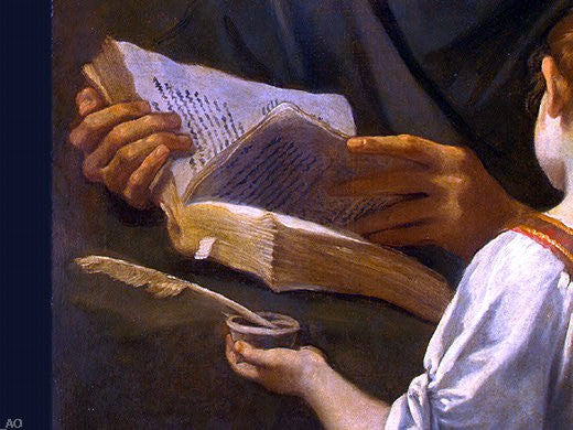  Simone Cantarini Saint Matthew and the Angel (detail) - Hand Painted Oil Painting