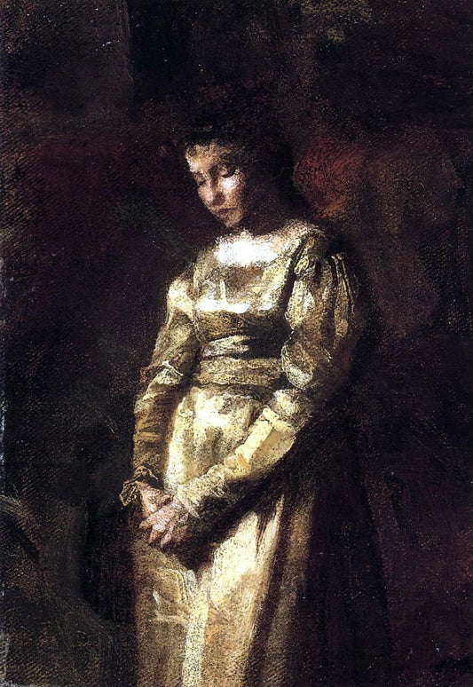  Thomas Eakins Young Girl Meditating (study) - Hand Painted Oil Painting