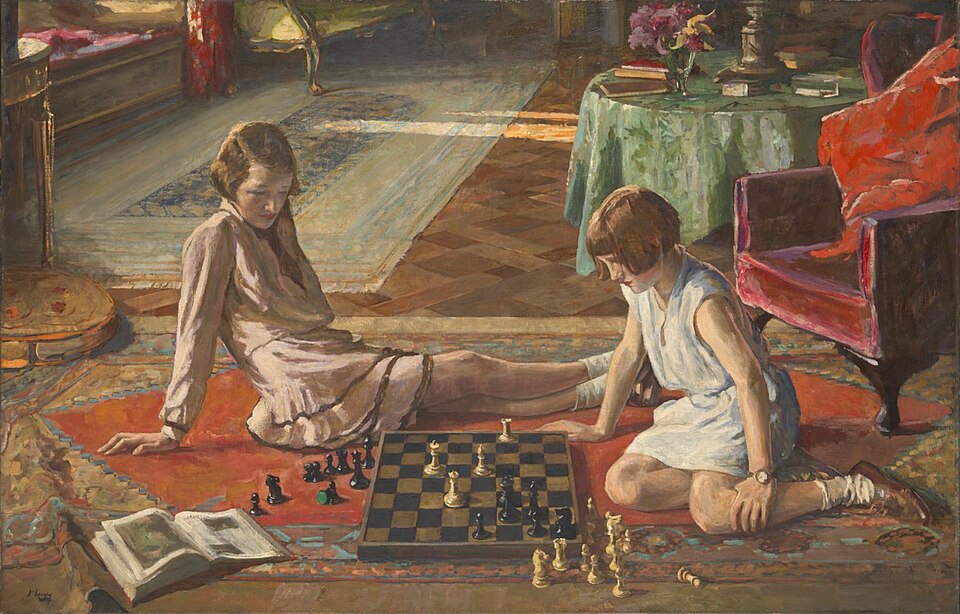 John Lavery The Chess Players - Hand Painted Oil Painting