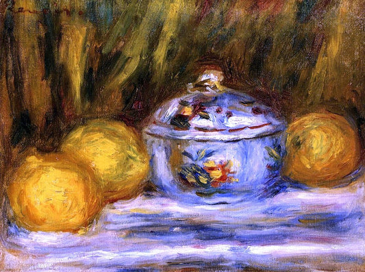  Pierre Auguste Renoir Sugar Bowl and Lemons - Hand Painted Oil Painting