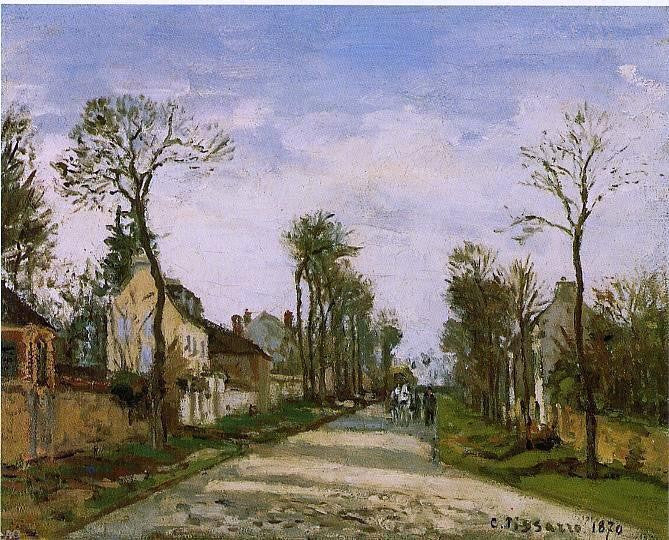  Camille Pissarro The Road to Versailles at Louveciennes - Hand Painted Oil Painting