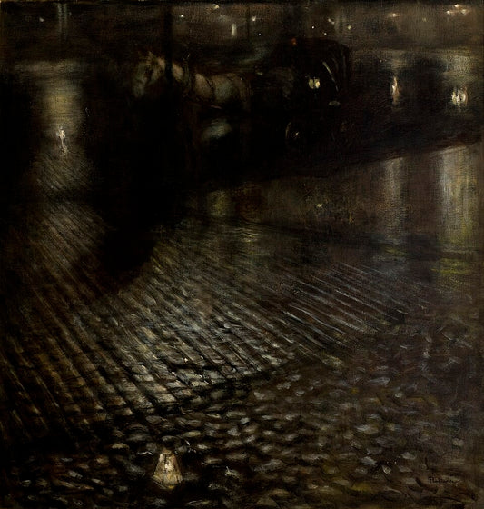 Jozef Pankiewicz Cab at Night - Hand Painted Oil Painting