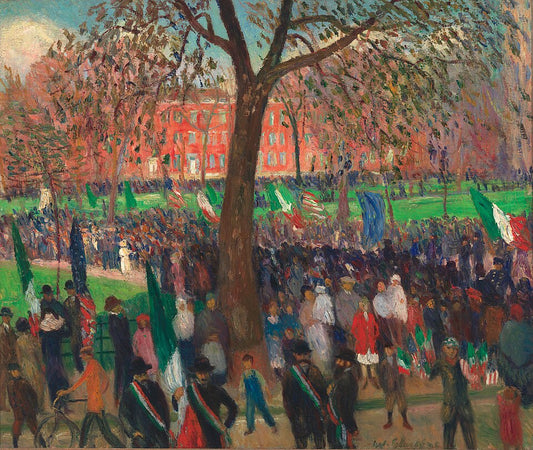 William James Glackens Parade, Washington Square - Hand Painted Oil Painting