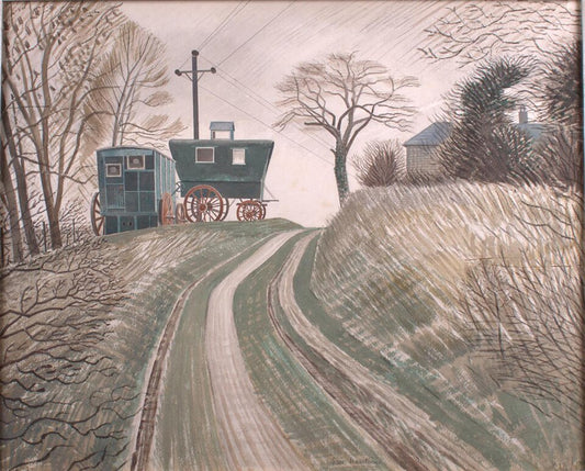 Eric Ravilious Caravans - Hand Painted Oil Painting