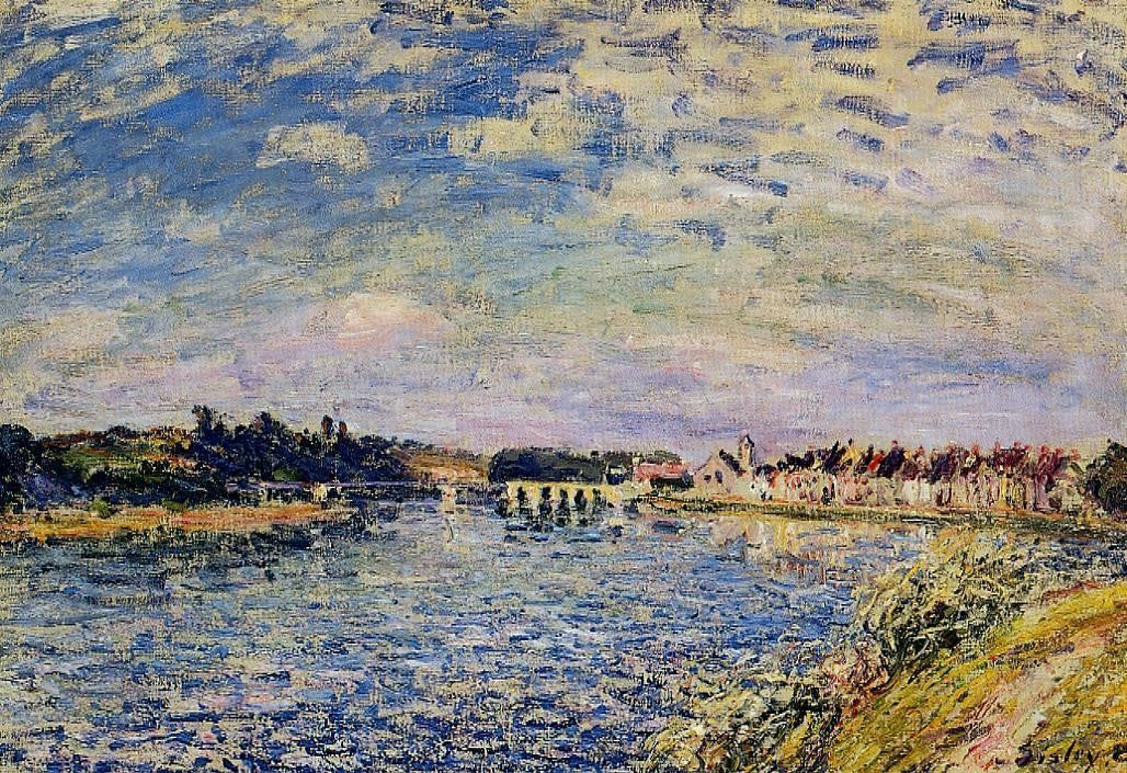  Alfred Sisley Saint-Mammes - Evening - Hand Painted Oil Painting