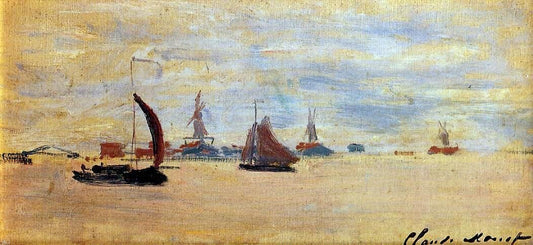  Claude Oscar Monet View of the Old Outer Harbor at Le Havre - Hand Painted Oil Painting