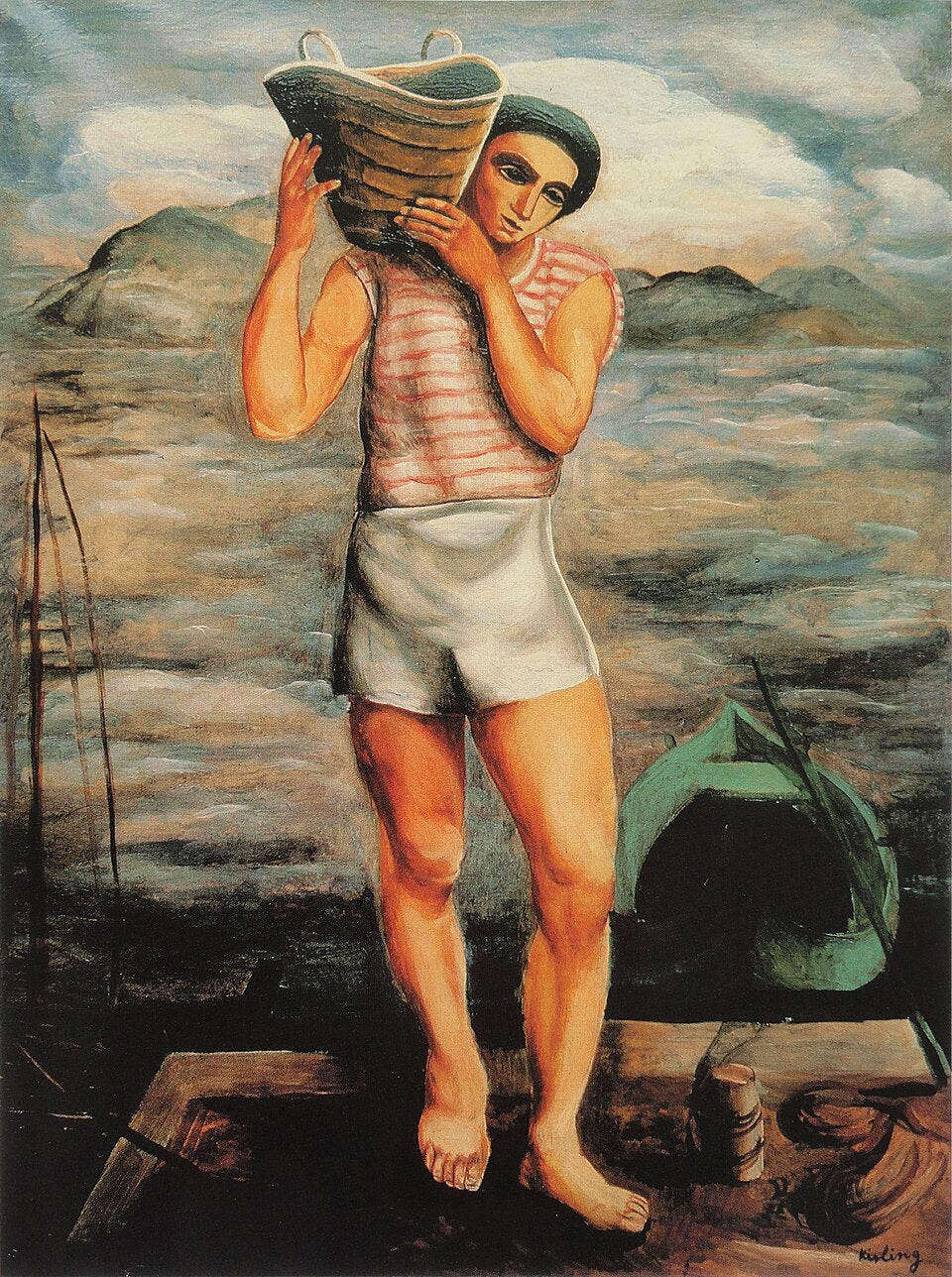 Moise Kisling The Fisherman - Hand Painted Oil Painting