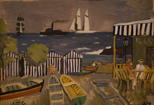 Joaquin Torres-Garcia Paisaje de Playa - Hand Painted Oil Painting