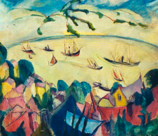 Alma del Banco View of the Elbe from the Süllberg Terrace in Blankenese - Hand Painted Oil Painting