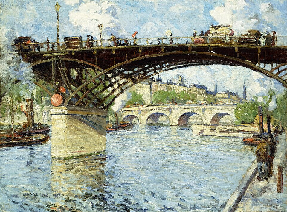 Jonas Lie View of the Seine - Hand Painted Oil Painting
