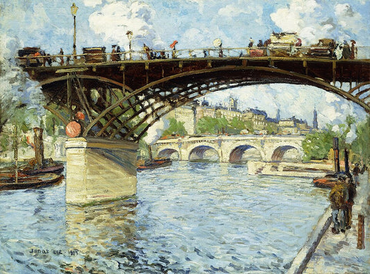 Jonas Lie View of the Seine - Hand Painted Oil Painting