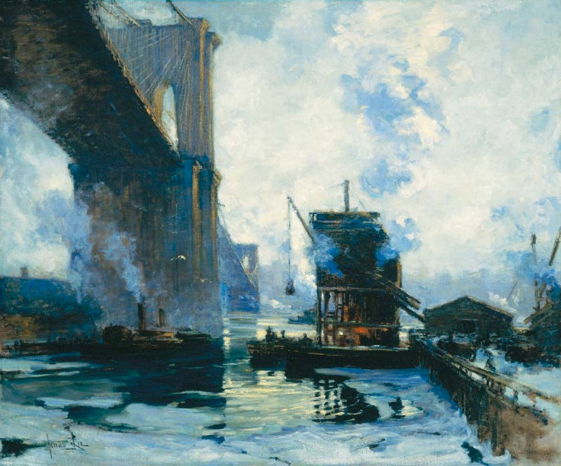 Jonas Lie Morning On The River - Hand Painted Oil Painting
